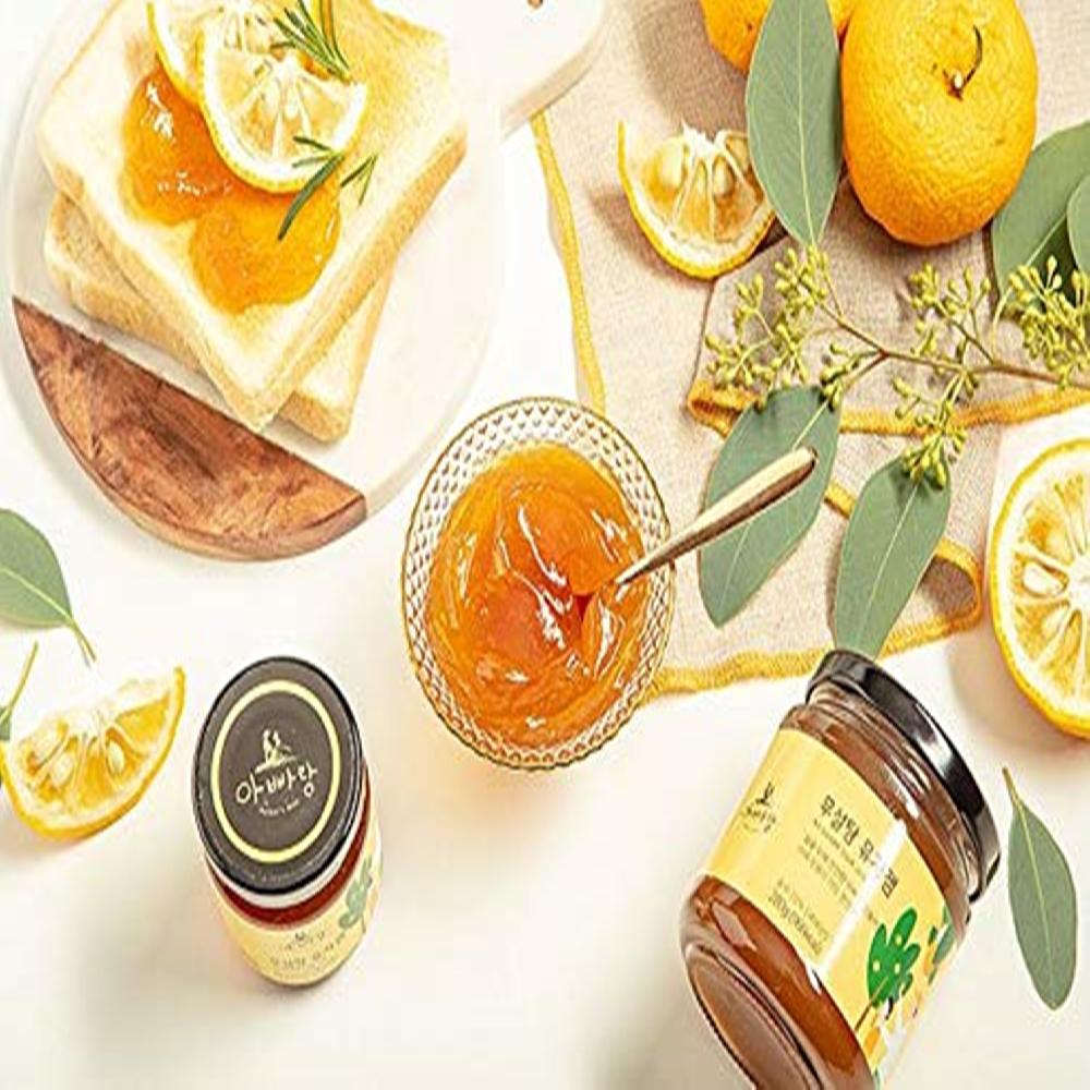 Father's Hill Korean natural Sugar free Citron Jam Jar Preserve with grain syrup Fruit Spread 9.87oz