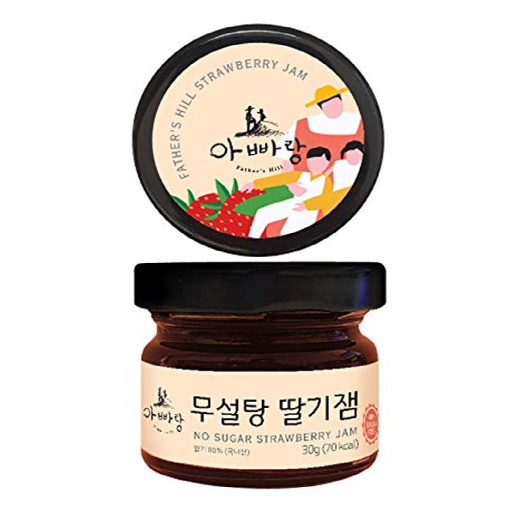 Father's Hill Korean natural Sugar free Strawberry Jam Preserve with grain syrup Fruit Spread 9.87oz