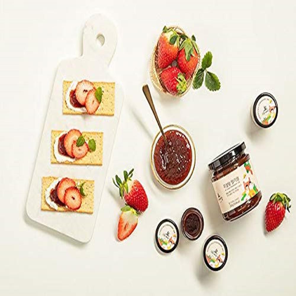 Father's Hill Korean natural Sugar free Strawberry Jam Preserve with grain syrup Fruit Spread 9.87oz
