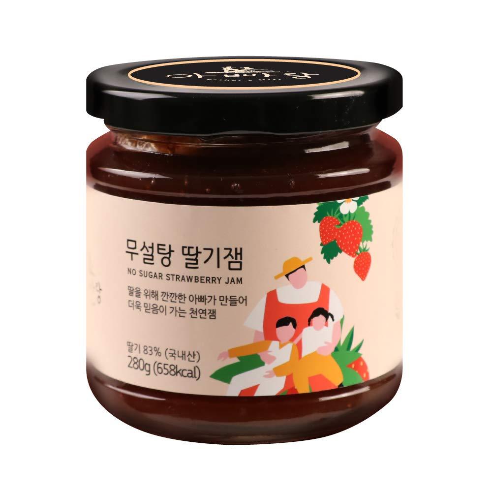 Father's Hill Korean natural Sugar free Strawberry Jam Preserve with grain syrup Fruit Spread 9.87oz