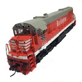 Korea Brass HO 1/87 Scale GE U25C U252014 CB&Q #553 DC only Detailed Model Train
