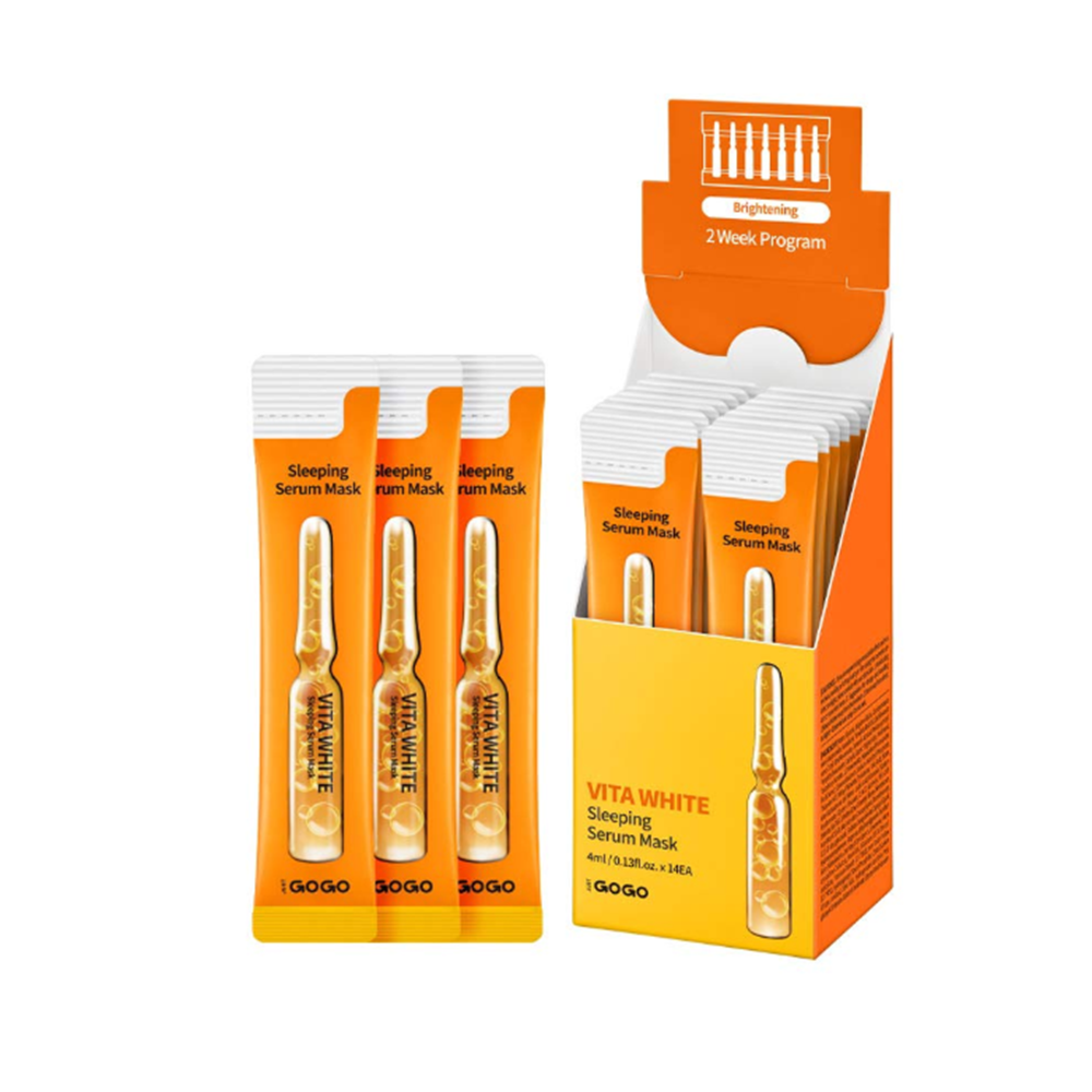JUSTGOGO Sleeping Moisturizing Serum Mask 3 kinds Pack (PROBIOTICS, VITA WHITE, CERASOME), Whitening