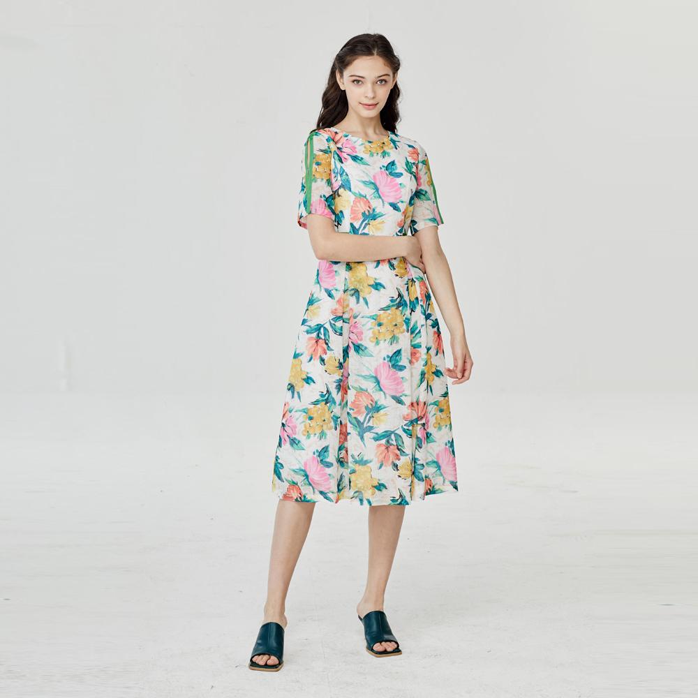 Watercolor Floral Pastel Dress | floral dress, short sleeve dress, floral pattern