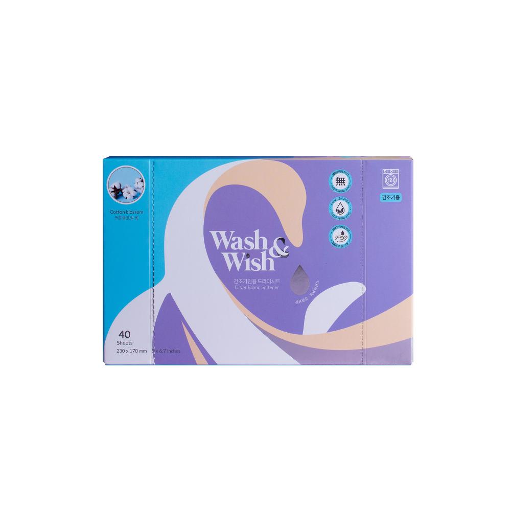 Wash and Wish Dryer Fabric Softener Sheet