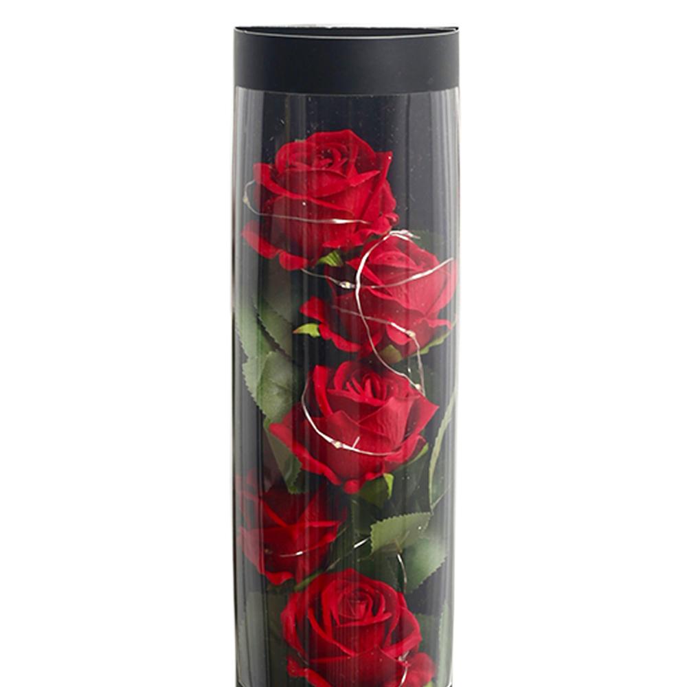 Silk rose flower box + shopping bag (Black)