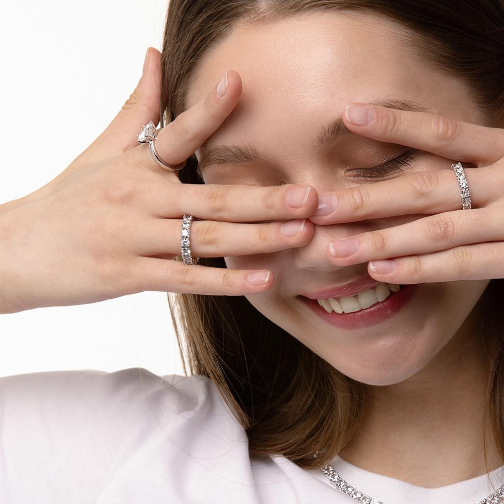 Eternity Tennis Guard Ring